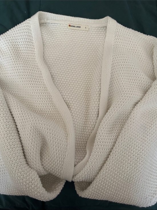 Marine Layer Sweaters - Marine Layer White Open-Front Waffle Cardigan